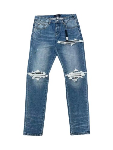 [Buy One Get One Free]1:1 quality version Knee Rips Stitching Slim Fit Jeans 28648682