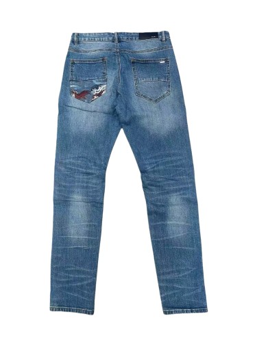 [Buy One Get One Free]1:1 quality version Knee Rips Stitching Slim Fit Jeans 28648682
