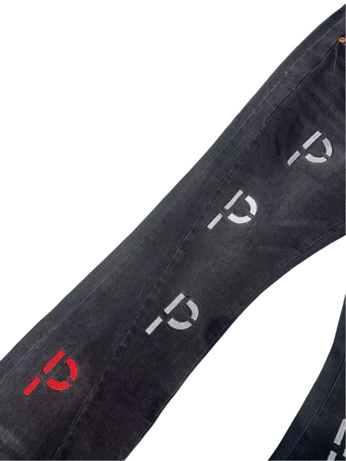 1:1 quality version Red and White Letter P Embroidered Flared Jeans 28648679