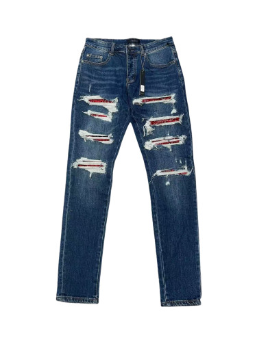 [Buy One Get One Free]1:1 quality version Red Patchwork Jeans 28653945