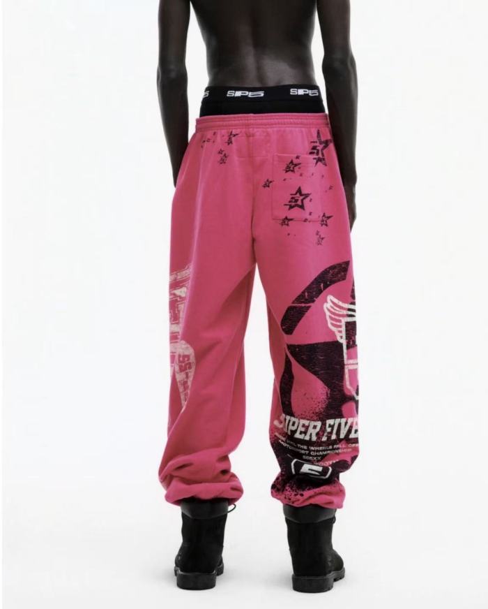 1:1 quality version Screen-Printed Slogan Hoodie & Pants Set 28656017