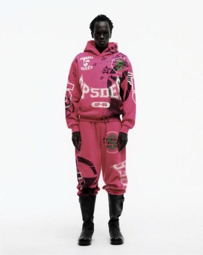 [Buy One Get One Free] 1:1 quality version Screen-Printed Slogan Hoodie & Pants Set 28656017