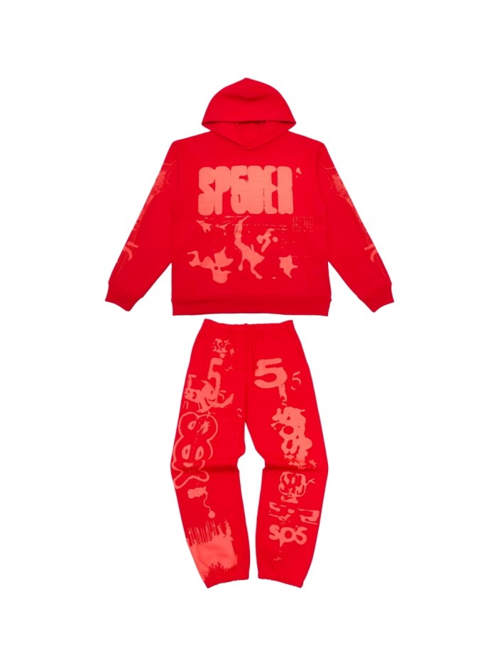 1:1 quality version Ray Doodle Print Hoodie & Pants Set 2 colors 28656046