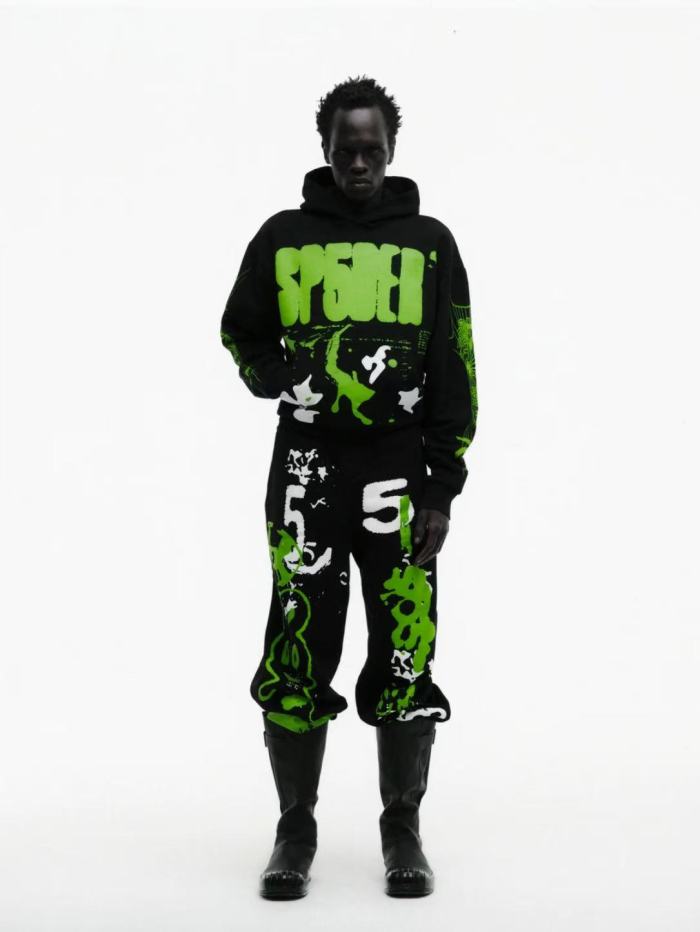 1:1 quality version Ray Doodle Print Hoodie & Pants Set 2 colors 28656046