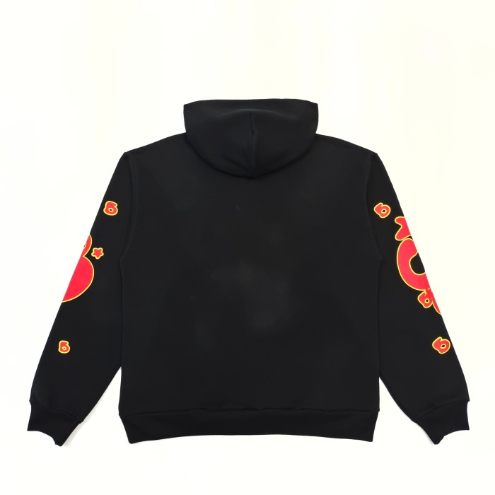 1:1 quality version Yellow-Bordered Letter Print Hoodie 28658094