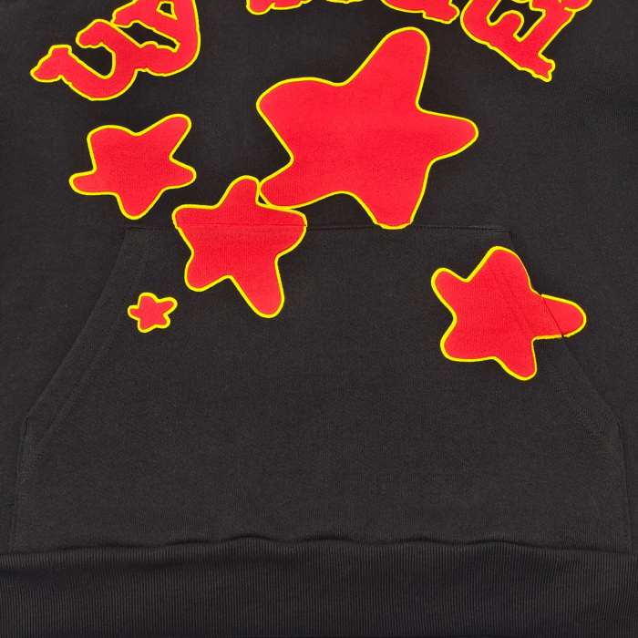 1:1 quality version Yellow-Bordered Letter Print Hoodie 28658094