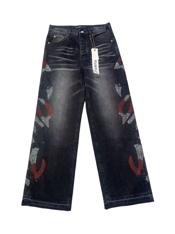 1:1 quality version Three-color Rivet Pleated Straight-leg Jeans 2 colors 28658089