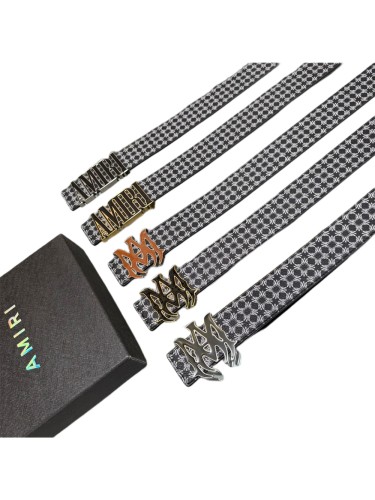 1:1 quality version Full-Print AM Logo Belt 5 colors 【Width 3.8 cm】28659912