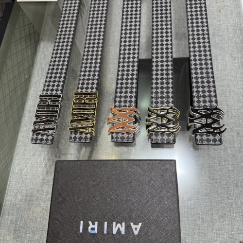 1:1 quality version Full-Print AM Logo Belt 5 colors 【Width 3.8 cm】28659912