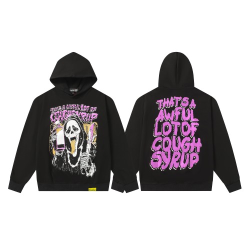 Skull Purple Letter Print Hoodie 28661086