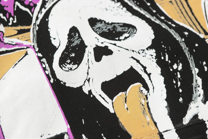 Skull Purple Letter Print Hoodie 28661086