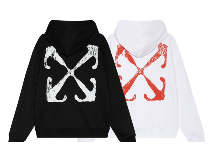 [Buy More Save More] Scratch Arrow Logo Print Hooded Sweatshirt 2 colors