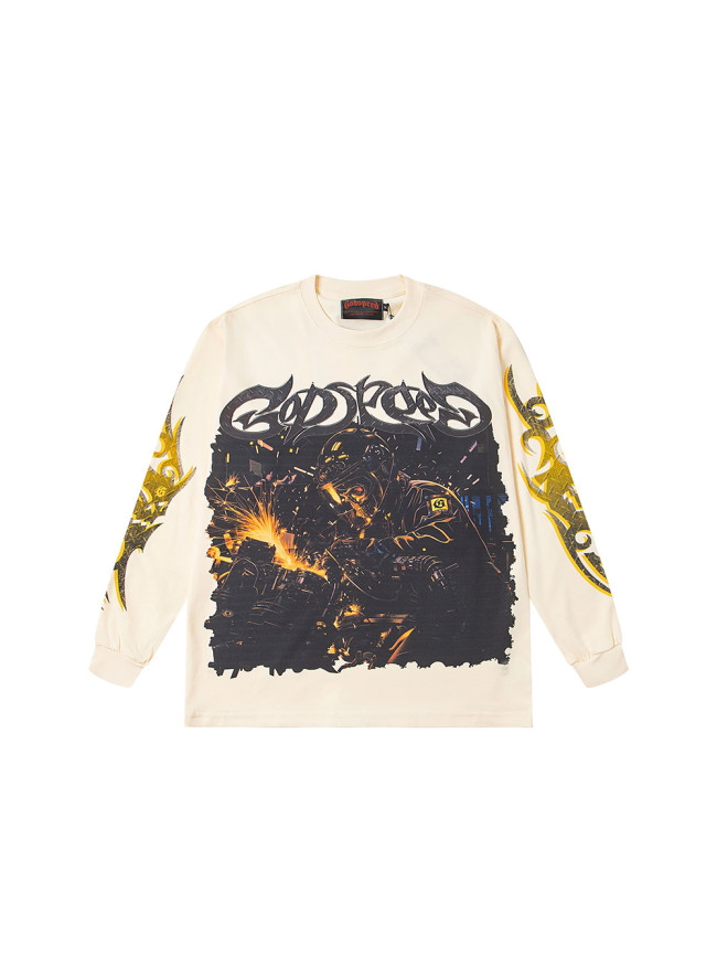 Metal Welding Skull Print LongSleeve T-Shirt 2 colors 28661453