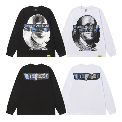 Franklin Portrait Letter Print Long Sleeve T-Shirt 2 colors 28673525