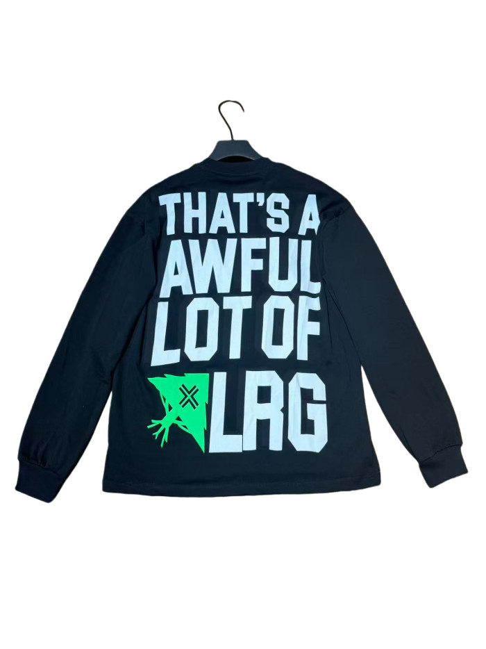 Color-Blocked Alphabet Green Pattern Print Long Sleeve T-Shirt  28673476