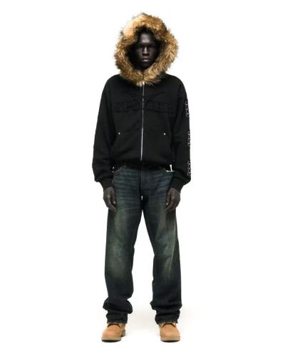 [Big & Tall for weights up to 220 lbs]1:1 quality version Laser-Embroidered Fur Collar Jacket 28675089