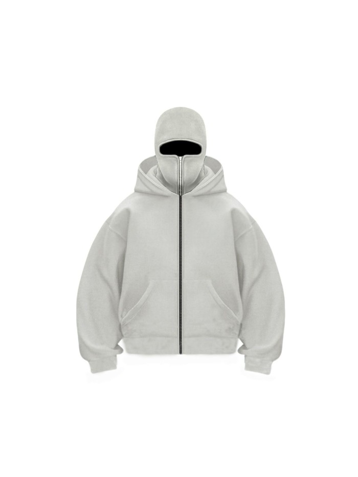 [50% Off]Double-Layer Hooded Zipper hoodie balaclava 9 colors 28677389