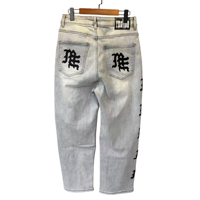 Side Letter Logo Print Washed Denim Jeans 4 colors 28678956