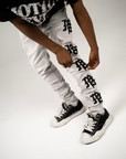 Side Letter Logo Print Washed Denim Jeans 4 colors 28678956