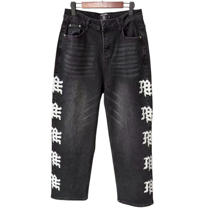 Side Letter Logo Print Washed Denim Jeans 4 colors 28678956