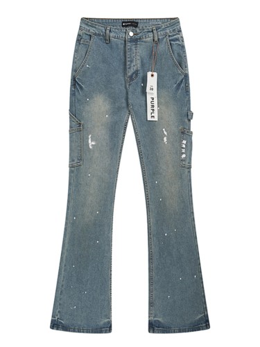 White Splatter-Print Flared Jeans 28678943