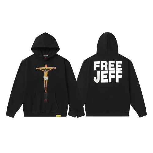 Cross Jesus Print Contrast Color Letter Hoodie 28680614