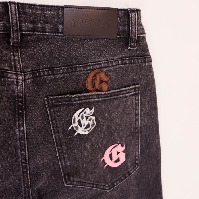 Colorful Logo Letter Embroidered Jeans 3 colors 28680577