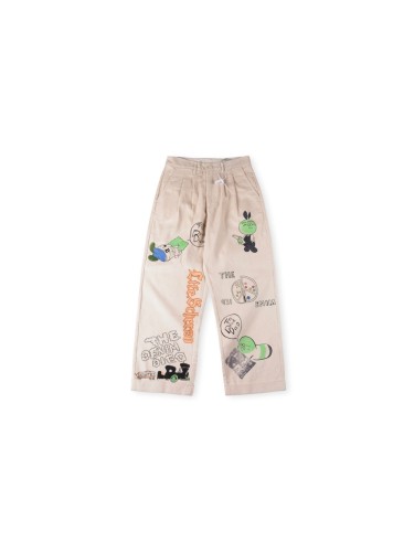 Japanese style Cartoon Print Washed Worn Pants 28680780