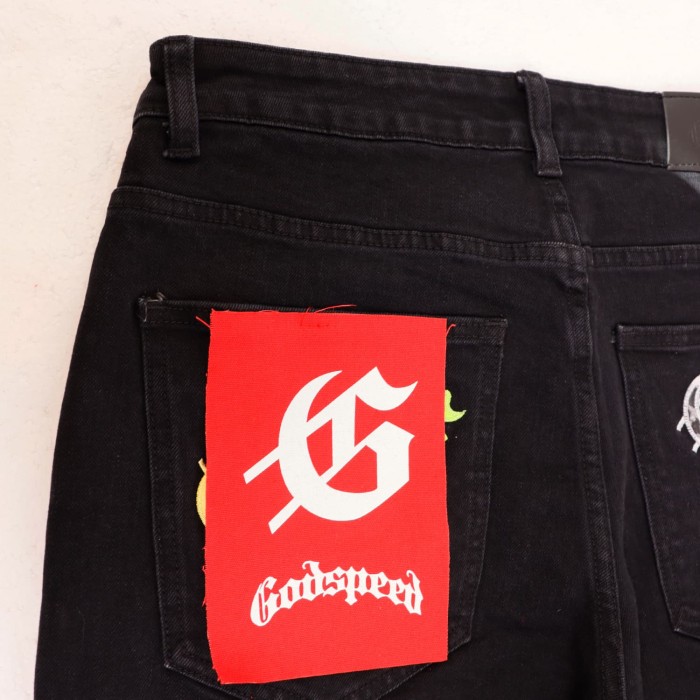 Colorful Logo Letter Embroidered Jeans 3 colors 28680577