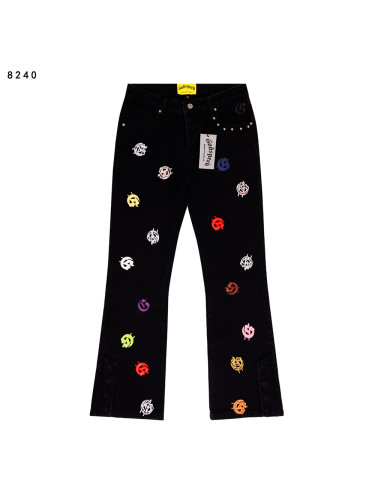 Colorful Logo Letter Embroidered Jeans 3 colors 28680577