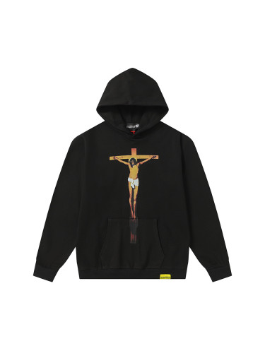 Cross Jesus Print Contrast Color Letter Hoodie 28680614