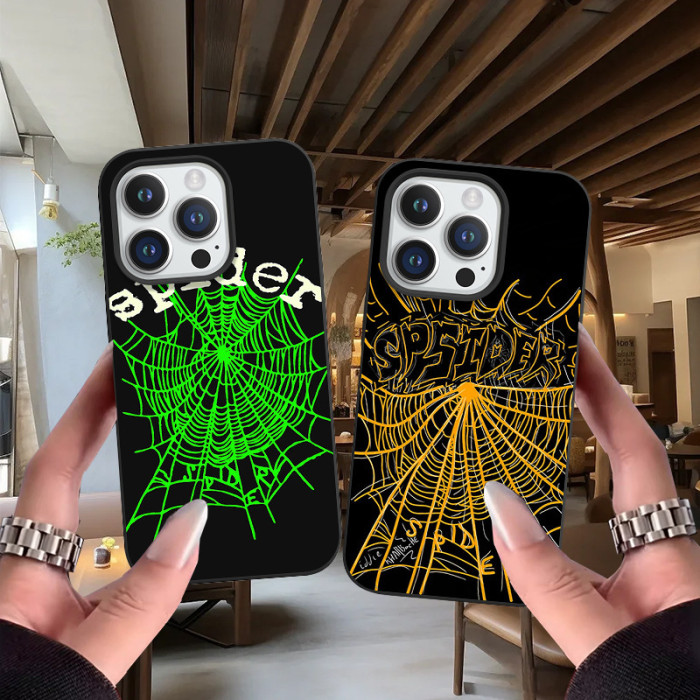 Spider Web Alphabet Large-Hole Frosted Phone Case 9 colors