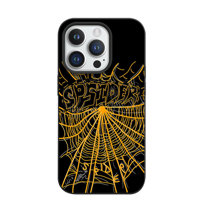 Spider Web Alphabet Large-Hole Frosted Phone Case 9 colors