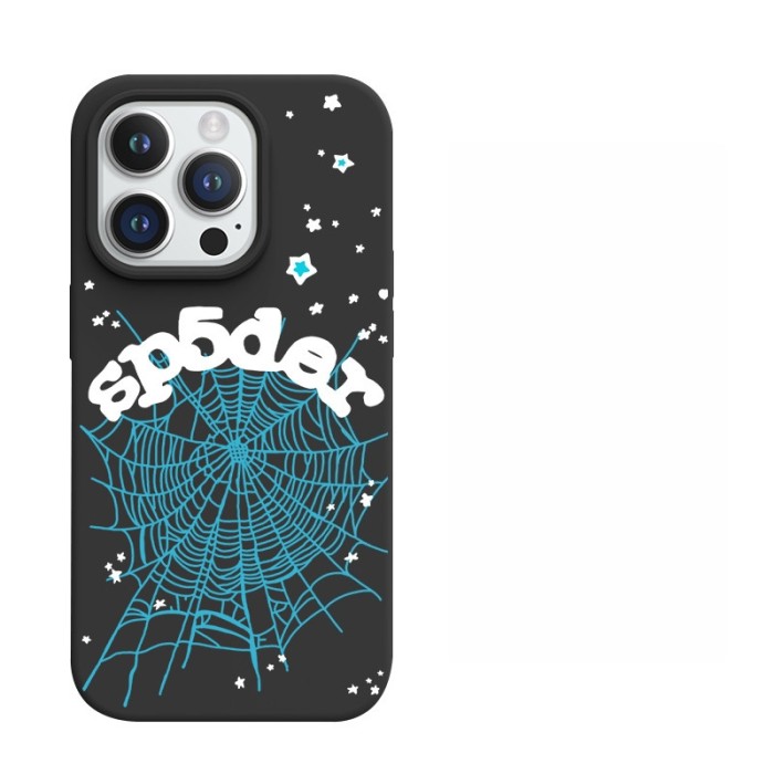 Spider Web Alphabet Large-Hole Frosted Phone Case 9 colors