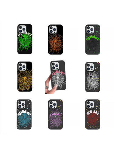 Spider Web Alphabet Large-Hole Frosted Phone Case 9 colors