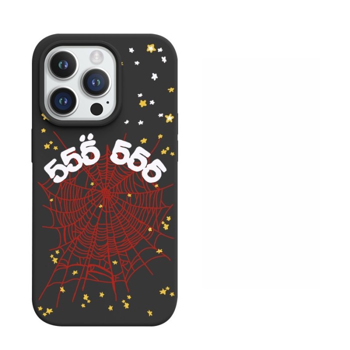 Spider Web Alphabet Large-Hole Frosted Phone Case 9 colors