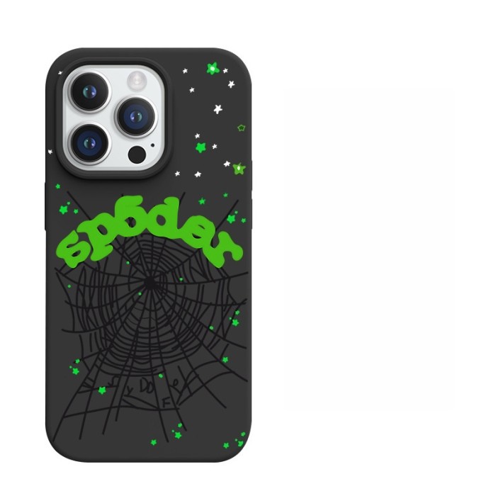 Spider Web Alphabet Large-Hole Frosted Phone Case 9 colors
