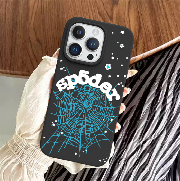 Spider Web Alphabet Large-Hole Frosted Phone Case 9 colors