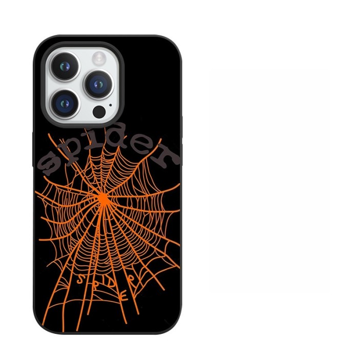 Spider Web Alphabet Large-Hole Frosted Phone Case 9 colors
