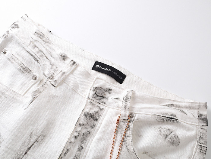 [50% Off]Purple Brand Distressed White Jeans 28684971
