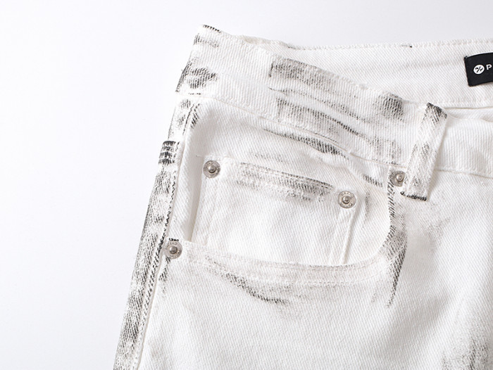 [50% Off]Purple Brand Distressed White Jeans 28684971