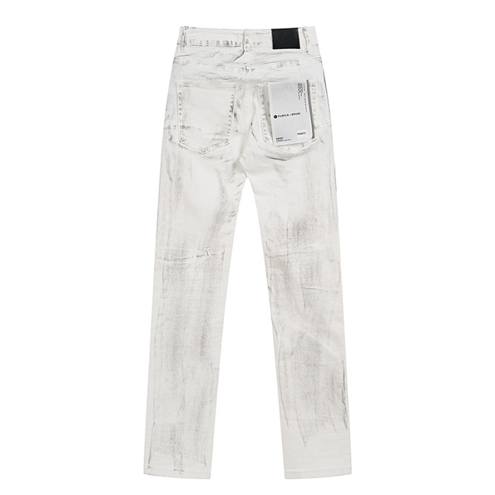 [50% Off]Purple Brand Distressed White Jeans 28684971