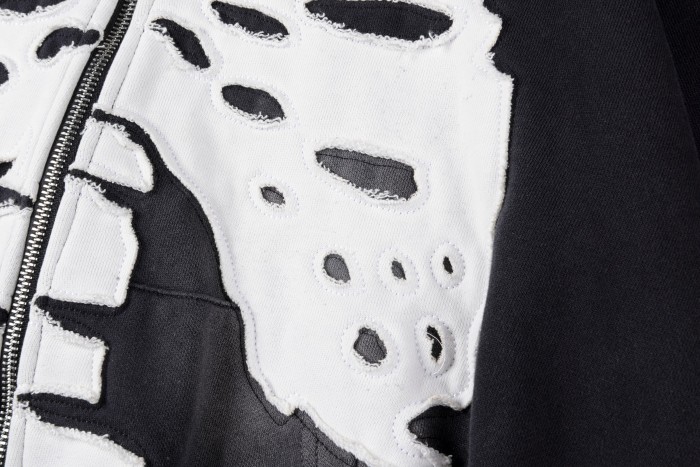 Skull Bone Embroidered Hoodie 28687417