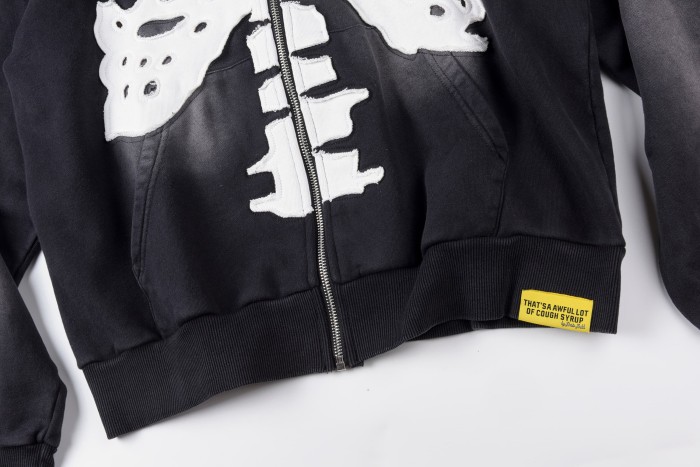 Skull Bone Embroidered Hoodie 28687417