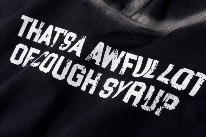 Letter Print Washed Version Hoodie & Pants Set 28688392