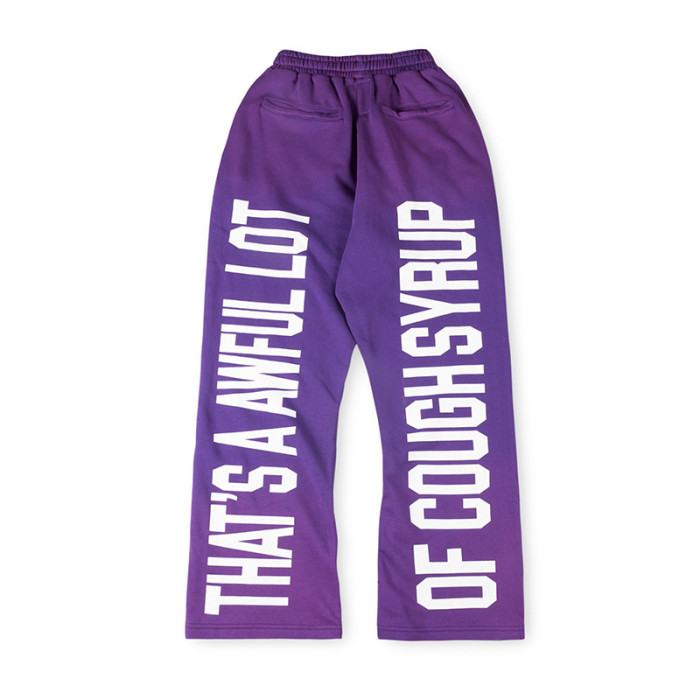 Cracked Letter Print Washed Version Hoodie & Pants Set 2 colors 28688378