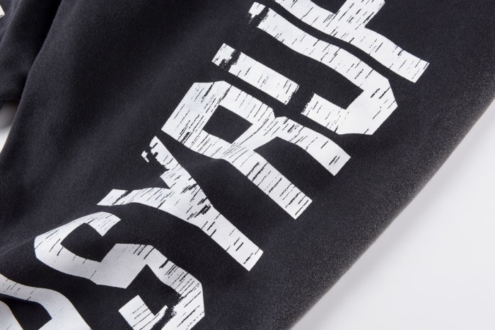 Letter Print Washed Version Hoodie & Pants Set 28688392