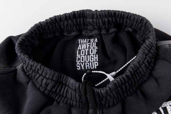 Letter Print Washed Version Hoodie & Pants Set 28688392