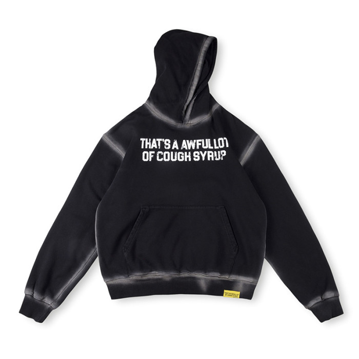 Letter Print Washed Version Hoodie & Pants Set 28688392