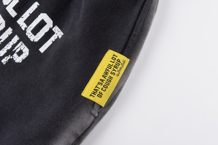 Letter Print Washed Version Hoodie & Pants Set 28688392